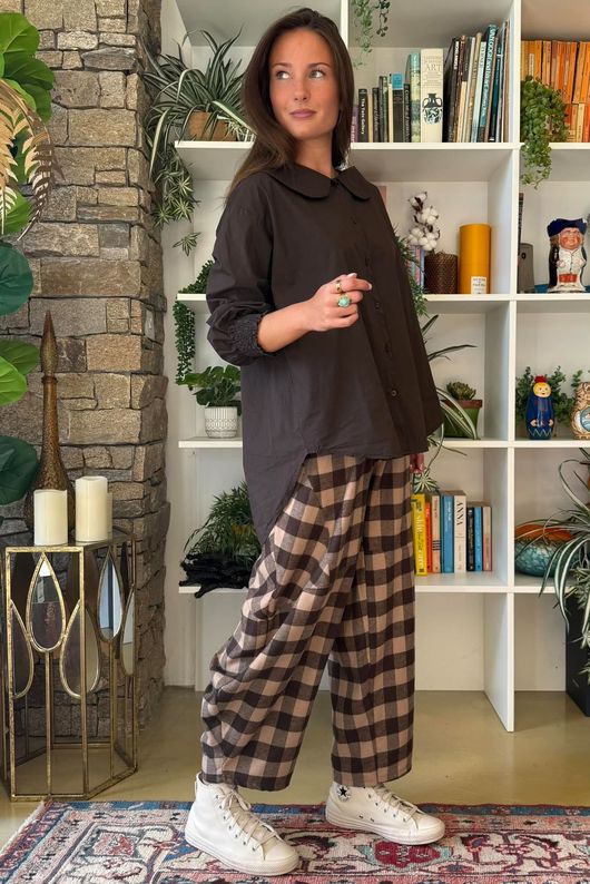 Paloma Tela Peter Pan Blouse Coffee Bean